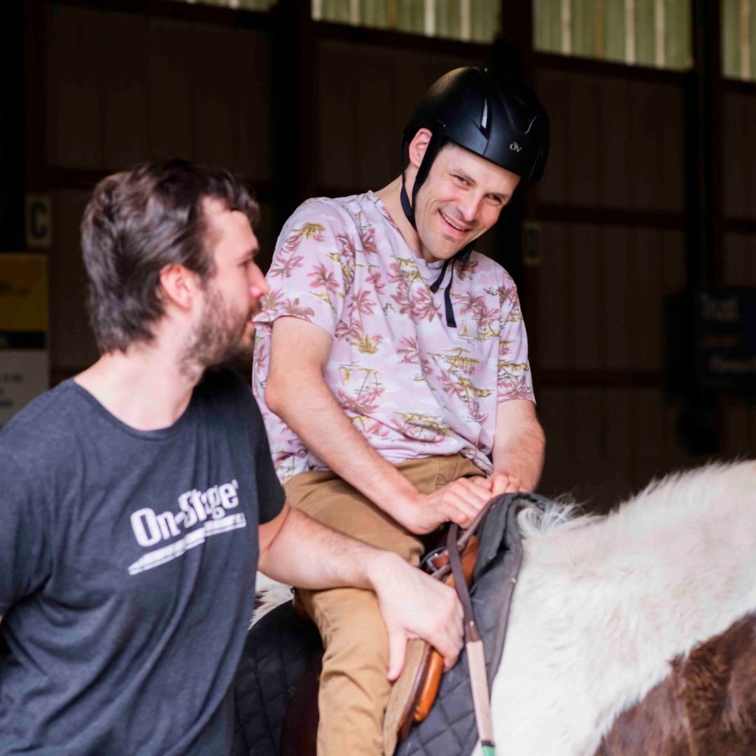 Student riding at the Therapeutic Equestrian Center one of the oldest PATH Certified and MA licensed Therapeutic Riding Centers in the country located in Holyoke, MA.